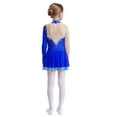 thumbnail image 2 of Miutii Figure Ice Skating Dress for Girls Ballet Dance Gymnastic Leotard Mesh Splice Competition Clothes Royal Blue 8, 2 of 5