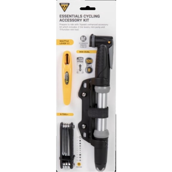 Topeak Essentials Cycling Accessory Kit, includes Pump/Multi-tool/Tyre Levers
