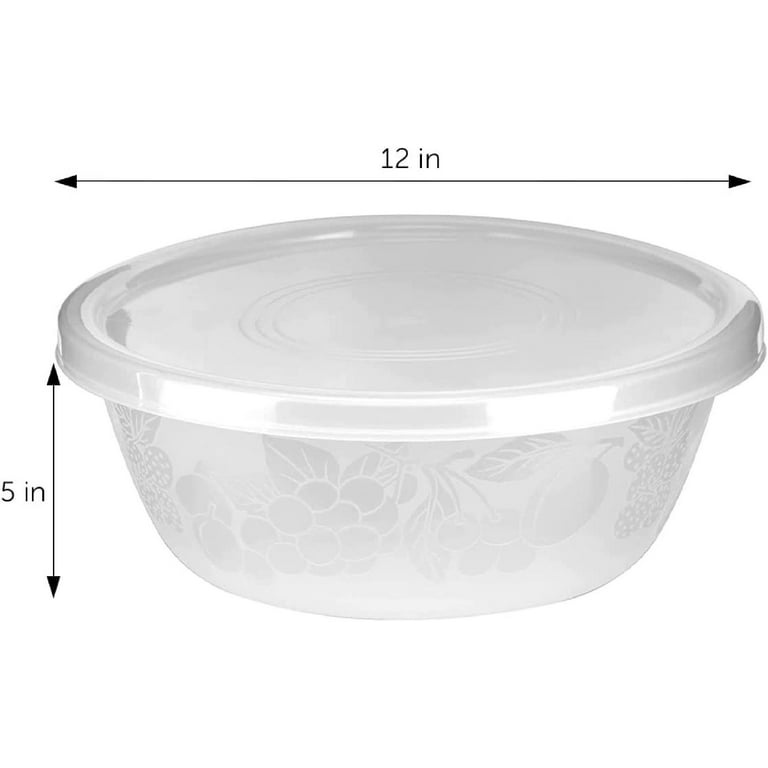 JOEY'Z EXTRA LARGE (13-Inch) 6-Quart Plastic Salad/Mixing/Serving Bowl - 4  Pack