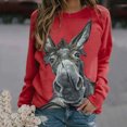 thumbnail image 2 of Fridja Chandails en Molleton Imprimés Décontractés pour Femmes Col Rond Manches Longues T-Shirts Amples, 2 of 5