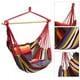 thumbnail image 5 of Hamaca silla lona portátil cómoda rayas coloridas silla colgante cuerda columpio para interior BuyWeek Exterior, 5 of 8