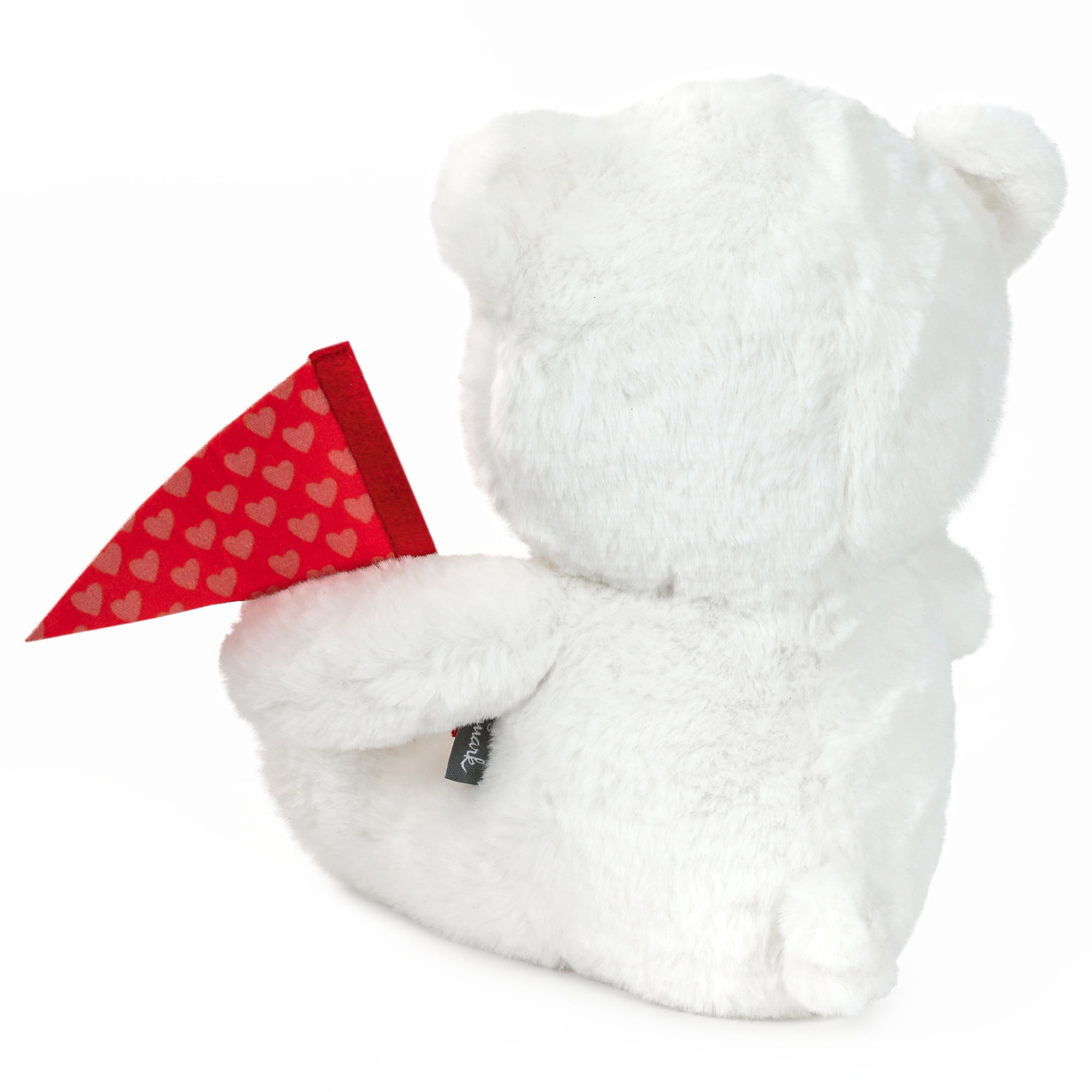 Hallmark Valentine's Day Plush (White Teddy Bear with Flag), 8