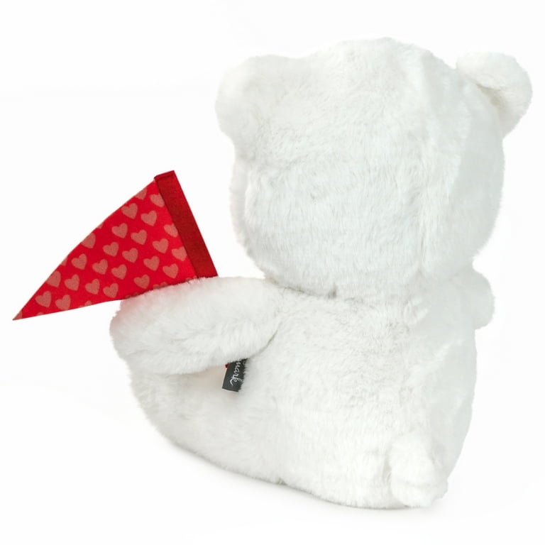 Hallmark Valentine's Day Plush (White Teddy Bear with Flag), 8