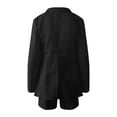 thumbnail image 3 of Ladies Workoffice Blazer Lapel Notched Elegant Cardigan Solid Color Fitted Suit Single Breasted Blouse Button Down Fashion Jacket Mid Length Leisure Outwear, 3 of 5