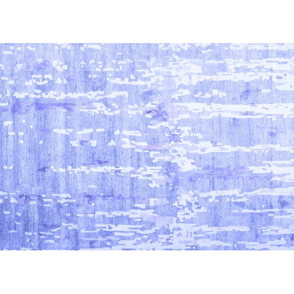 Ahgly Company Machine Washable Indoor Rectangle Abstract Blue Contemporary Area Rugs, 2' x 4'