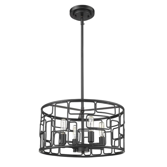 homeroots lighting 398318 Amoret 4-Light Matte Black Convertible Pendant