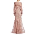 thumbnail image 2 of David Meister Floral Embroidered Long Sleeve Evening Gown Dress, 2 of 3