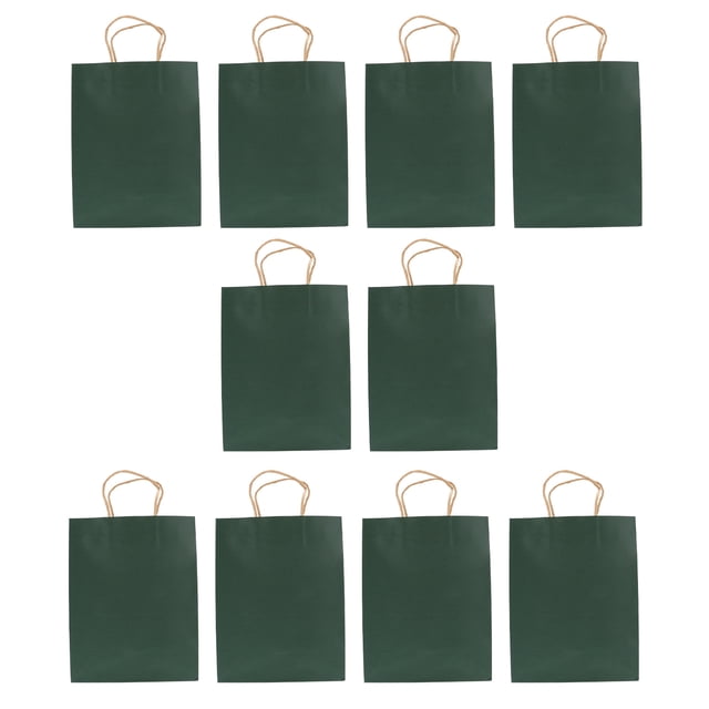 HEALEEP 10pcs Paper Handle Bags Durable Takeaway Food Bags For Bakery Picnic Travel Multi Use Present Packaging Deep