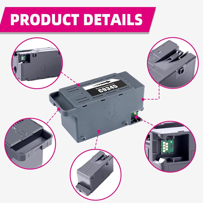 C9345 Ink Maintenance Box - Compatible With Epson EcoTank ET-16600, ET-16650, WF-7840, ET-5850 & More Printers