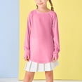 thumbnail image 4 of Tunic Top for Girls Fashion Long Sleeve Shirt with Thumb Hole Loose Tshirt Crew Neck Fall Blouse Teen Girl Clothes Pink 120, 4 of 8