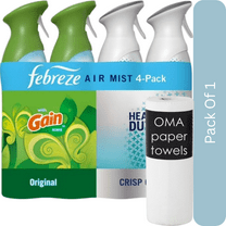 Febreze Air Effects Air Freshener Spray – Gain Original   Heavy Duty (4 Count, 35.2 oz)-With Paper Towel By OMA