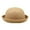 Khaki, variant on Classic Wool Round Bowler Bucket Hat for Elegant Adults with Roll Up Brim Design