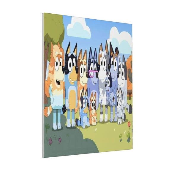 Saiise Bluey Frameless Wall Art for Home Decor,Modern Abstract Canvas Prints,High-Quality Artwork for Living Room, Bedroom, Office, and More,Ready to Hang, Vibrant Colors- 8"x10"