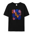 thumbnail image 5 of T Shirts for Women Short Sleeve Cotton Crewneck T-Shirt, Simple Cartoon Coral Color Tee Tops Casual Basic T-Shirts, XS-5XL Black 5XL, 5 of 7