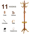 thumbnail image 2 of Solid Wood Coat rack stand, Heavy duty Coat Tree with 11 Hooks, Adjustable Height standing coat rack for Entryway, Hallway, Bedroom, Bags, Hats, 2 of 7