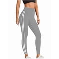 thumbnail image 3 of Tummy Control Compression Leggings for Women, High Waist Workout Running Yoga Pants Gray White XXL, 3 of 8