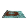 thumbnail image 2 of Ahgly Company Indoor Round Medallion Light Blue Traditional Area Rugs, 8' Round, 2 of 4