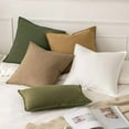 thumbnail image 5 of Decorative Linen Euro Sham Pillow Covers 24x24 Khaki Boho Farmhouse Neutral Winter Couch Throw Pillows for Bed Pack of 2 Accent Modern Pillowcase Sofa Livingroom Home Decor, 5 of 6