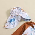thumbnail image 6 of JUMEYU Baby Swimsuit Boy with Hat Infant Baby Boys Swimsuit One Piece Long Sleeve Rash Guard Zipper Bathing Suit Swimwear with Sun Cap Beachwear 12 18 Months (Brown,12-18 Months), 6 of 7