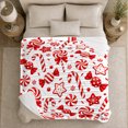 thumbnail image 5 of Sweet Holiday Confection decorative motif Cane Pattern, Festive Holiday Scene, Warm Flannel Blanket for Living Room and Reading Nook, Art Lovers Christmas Gift, Festive Home Decor, 5 of 9