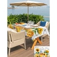 thumbnail image 5 of Outdoor Tablecloth with Umbrella Hole for Patio/Picnic/Party/Camping, Yellow Sunflowers Waterproof Table Cloth Rectangle Table Cover Washable, Elegant Pastoral Floral Watercolor Wooden (52"x 70"), 5 of 8