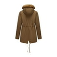 thumbnail image 5 of Winter Coats For Women Sevevn Women's Winter Thicken Fleece Jacket Fur Hooded Military Parka Coat, 5 of 5