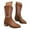Brown, variant on UngA Cowboy Boots for Women Square Toe Cowgirl Boots Embroidered Mid Calf Western Boots Fashion Dress Low Chunky Heel Boots for Theme Party Country Concert Brown,Size 8