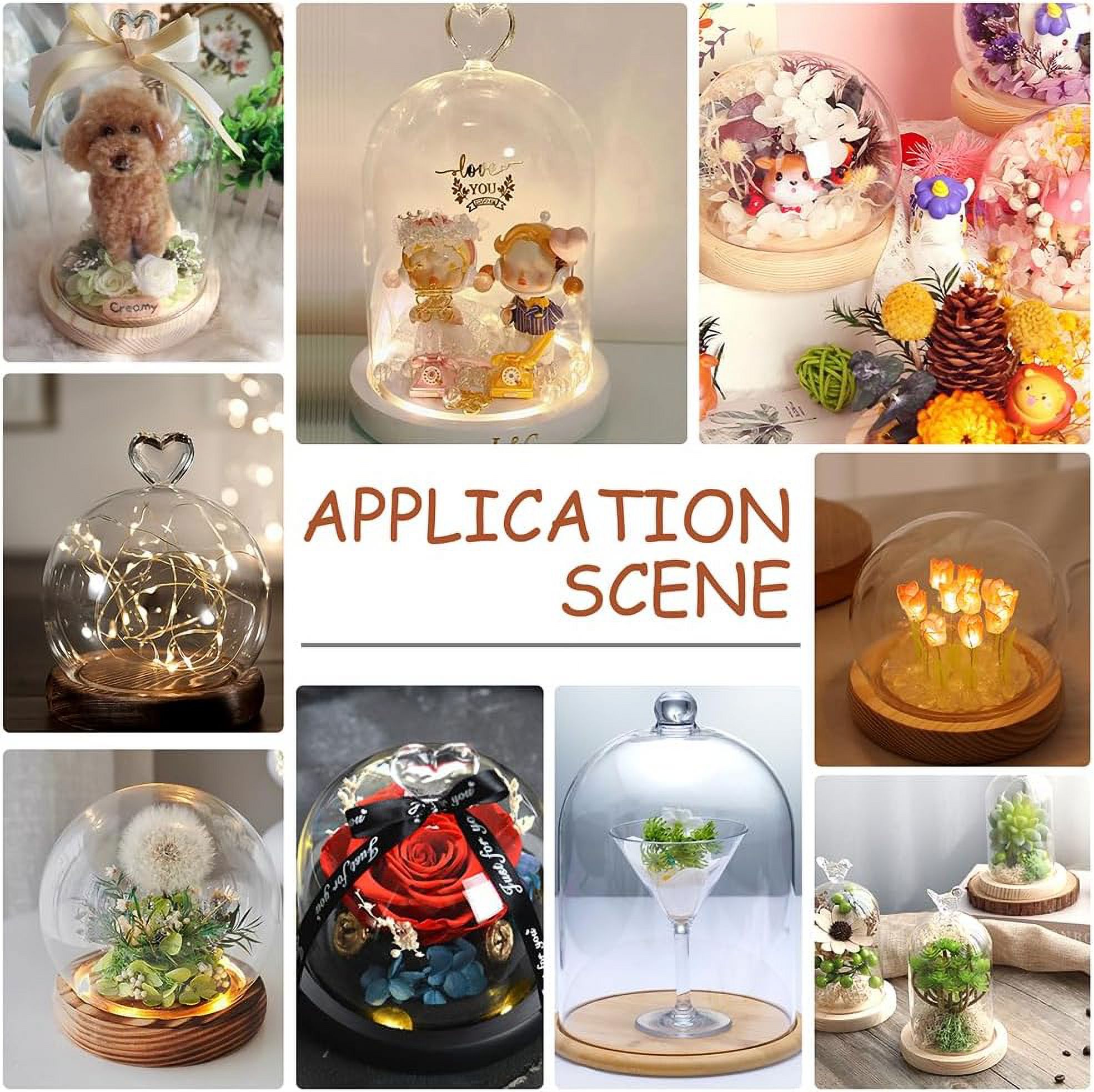 2DIY Miniature Glass Globe Display Dome – 35mm With Wood Base, Memory Locket Bottle