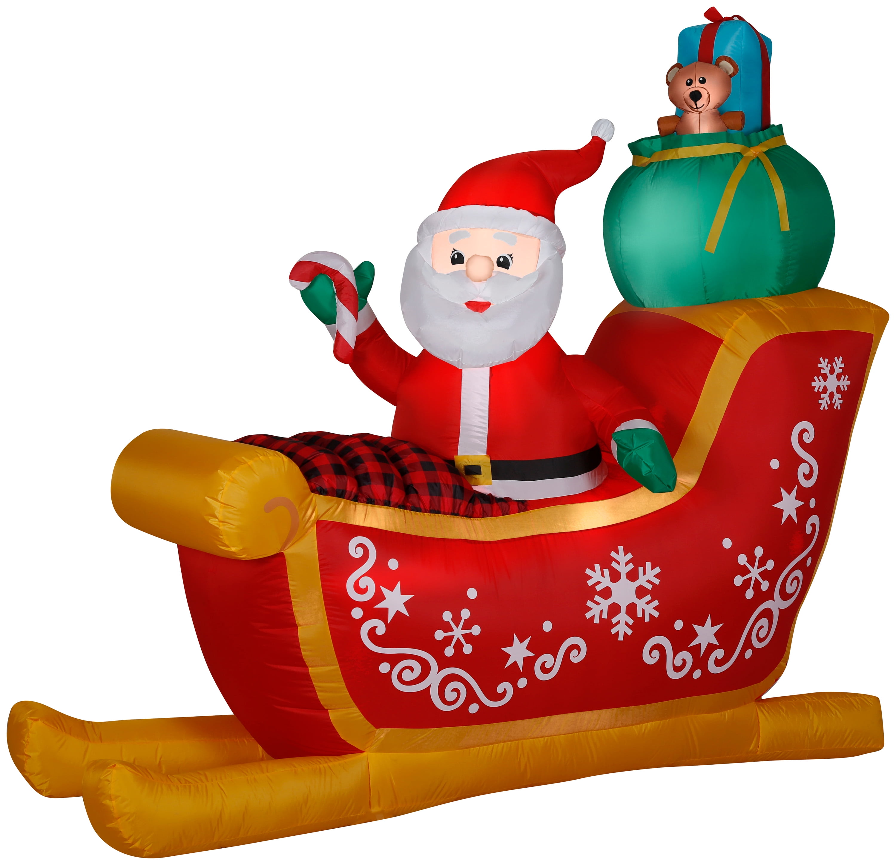 Holiday Time Santa Sleigh Inflatable, 7’ - Walmart.com