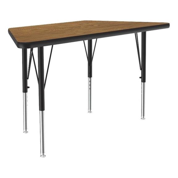 Correll Thermal Fused 48"x 24" Laminate Wood Activity Table in Medium Oak