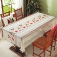 thumbnail image 5 of Sunyuer Lace Tablecloth with Christmas Embroidered Design, Vintage Rustic Embroidered Table Cover for Christmas, Parties, Home Decor, and Outdoor Event, 5 of 6