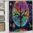 thumbnail image 6 of RUIYC Tree of Life Yin and Yang Galaxy Space Mandala Shower Curtain for Bathroom Decoration White, 6 of 7