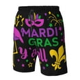 thumbnail image 6 of Uemuo Mardi Gras with Flamingo Pattern Men's Swim Trunks Hawaiian Beach Bathing Suit Swimsuits Beach Quick-Dry Shorts with Pockets-Large, 6 of 9