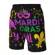 thumbnail image 4 of Balery Mardi Gras with Flamingo Traje de Baño Estilo Hawaiano para Hombre, Shorts de Secado Rápido con Bolsillos-Large, 4 of 6
