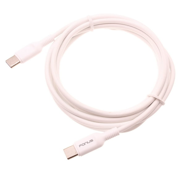 6ft Long Type-C Cable PD Fast Charger Cord for Samsung Galaxy A06/A16 5G/A26 5G/A36 5G/A56 5G - Power Wire Sync (USB-C to USB-C) Chord White