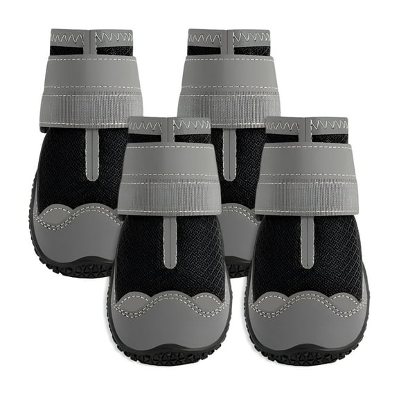 GASTROPOD 4Pcs Dog Shoes,Rubber Dog Winter Boots,Puppy Shoes,Gray,1.6In