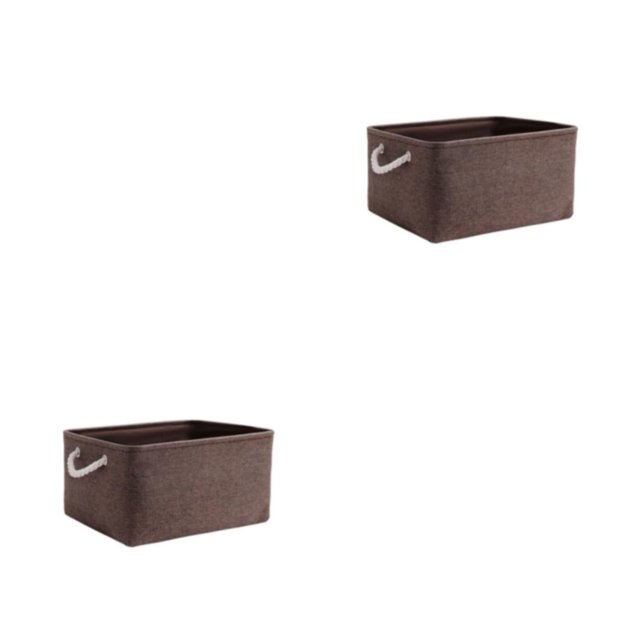 Cesta de almacenamiento Inteprter con mango de cuerda resistente contenedor de almacenamiento plegable marrón 31*21*13 2Conjunto