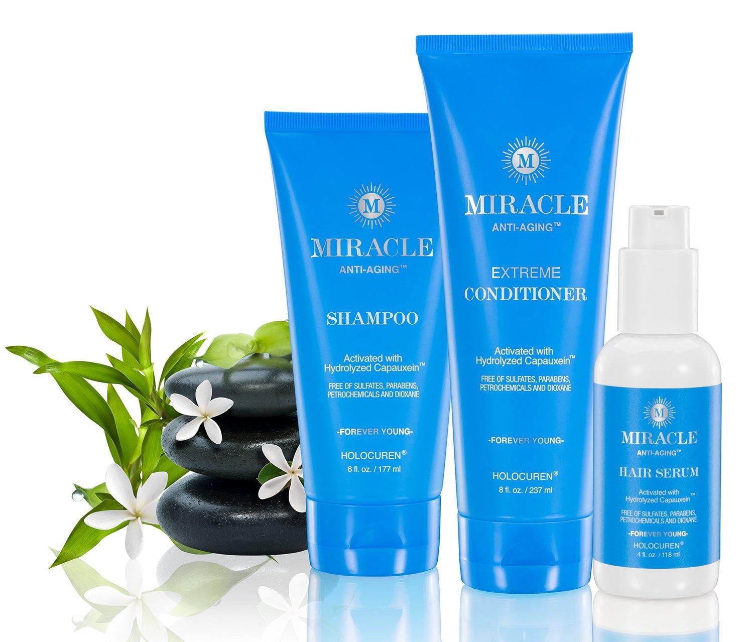 Miracle Anti-Aging Hair Care 4 pack incl Shampoo, 2 conditioners + Leave in Hair & Scalp Serum