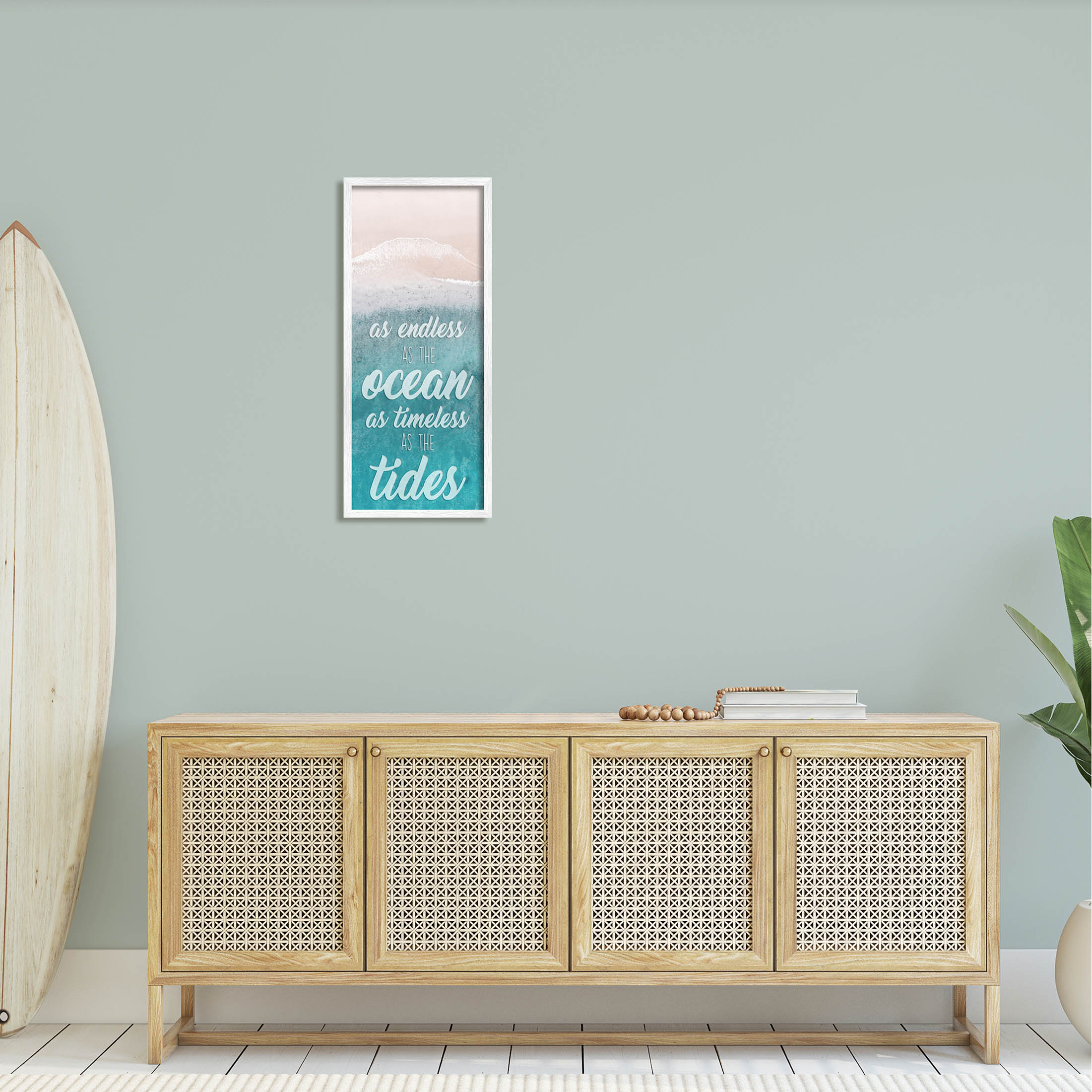 Stupell Industries Timeless As Tides Beach Quote Graphic Art White Framed Art Print Wall Art, Design by Marcus Prime