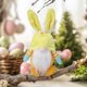 thumbnail image 1 of Muñeco enano de gnomo de conejo de Pascua, decoración colgante de escritorio, figura de dibujos animados para configuración y decoración de escenas de festivales., 1 of 5