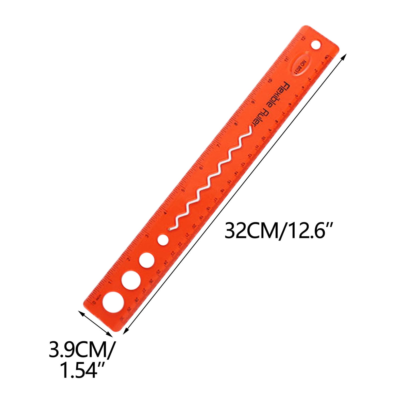Yhmxh Flexible Ruler, 12 Inch Rubber Plastic Ruler, Transparent Bendable Rulers, Shatterproof Straight Edge Ruler Soft Ruler for Office,Dual Side Rulers Office Ruler Straight Soft Ruler, Red