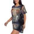 thumbnail image 2 of Naloa Elephant in Smoke Women's Short-Sleeved Pajama Set, Loungewear, Summer pajamas, Breathable Cozy - 4X-Large, 2 of 9