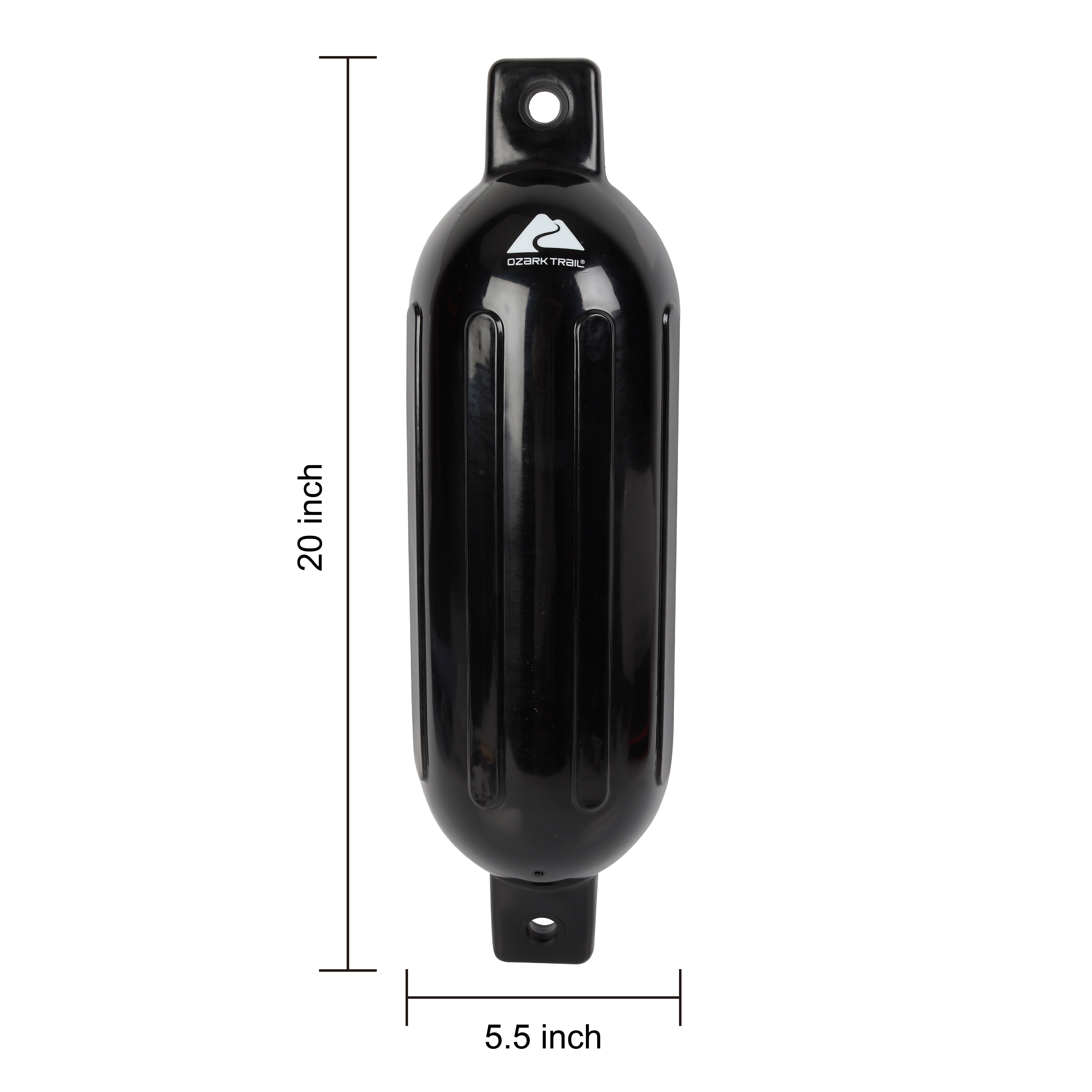 (4 pack) Ozark Trail 5.5" x 20" Inflatable Boat Bumper Marine Boat Fender, Black