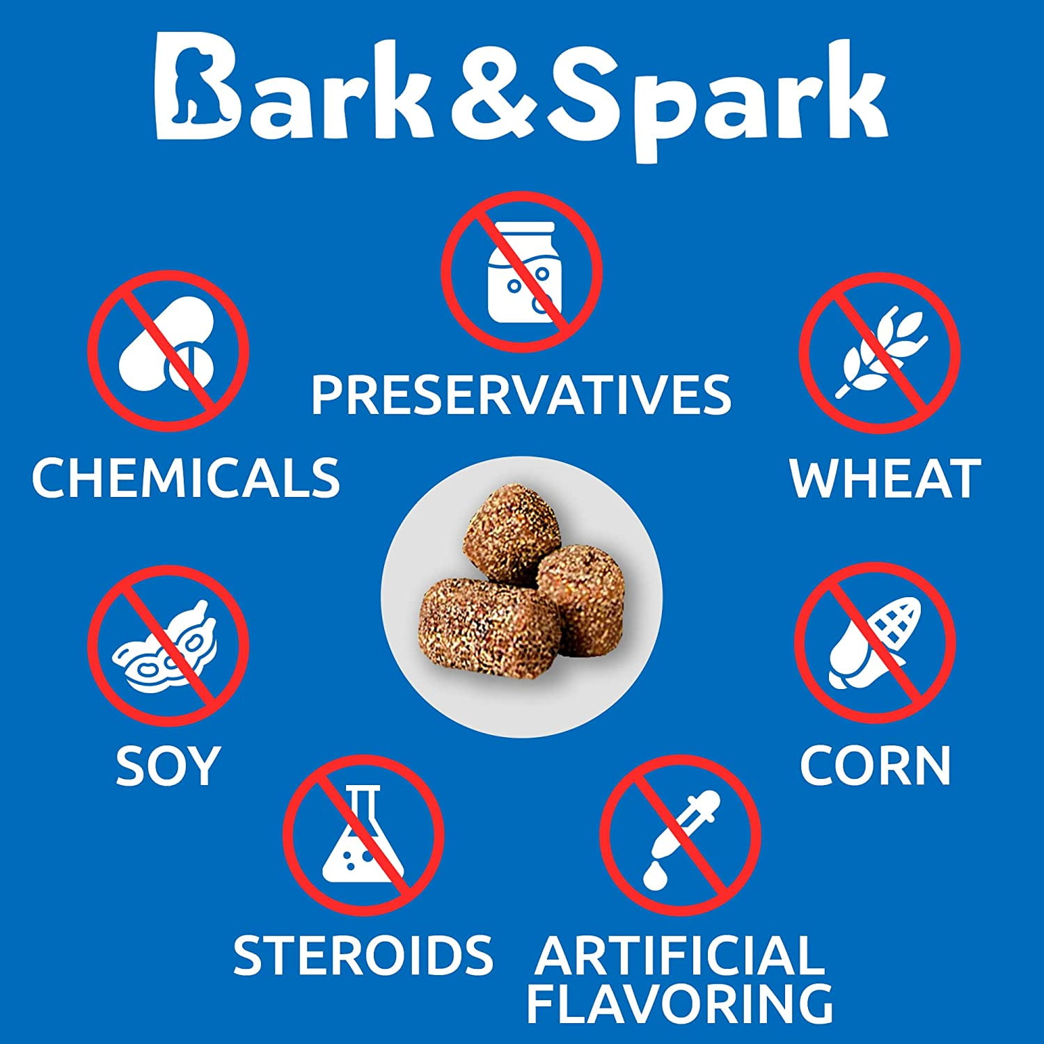Bark&Spark Coprophagia Deterrent Chews for Dogs - Stop Poop Eating - Probiotics, Enzymes & Digestive Health - Chicken (120 ct)