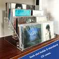 thumbnail image 3 of 3X 4Tier Clear Acrylic CD Holder Cascading CD Storage Rack,DVD/CD Display Rack & Vinyl Record Storage Stand, 3 of 7