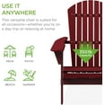 thumbnail image 3 of YEXJ Folding Adirondack Chair Outdoor Wooden Accent Furniture Fire Pit Lounge Chairs for Yard, Garden, Patio w/ 350lb Weight Capacity-Deep Red, 3 of 9