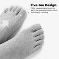 thumbnail image 2 of 5 Pairs Toe Socks Men's Crew Neck Cotton Running Casu, 2 of 5