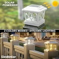 Solar Post Cap Lights Outdoor 4 Modes 40 LEDs Aluminum Glass Fence Post