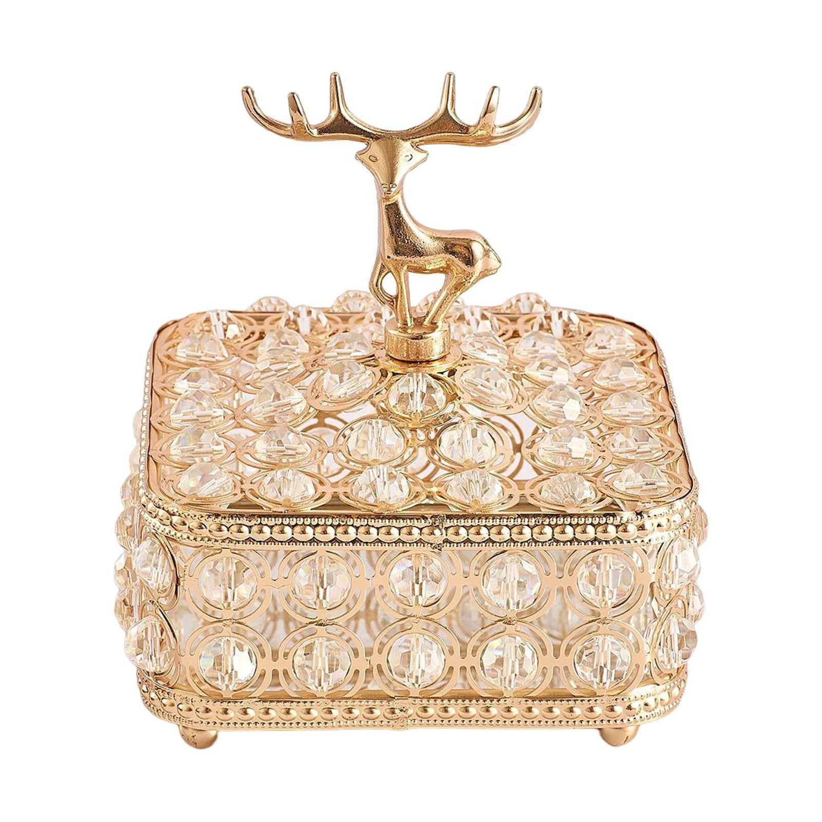 Multifunctional Jewelry Organizing Box Decoration Metal with Lid Dustproof Containers for Bracelets Necklaces Scrunchie Bedroom Hairpin ,