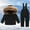 Black, variant on Lilgiuy Boys Girls Down Snowsuit Outerwear 2Pcs Clothes Winter Windproof Stretch Multi-color Hooded Jacket Snow Ski Bib Pants Outfits Set Christmas Birthday Gift Beige (1-6Years)